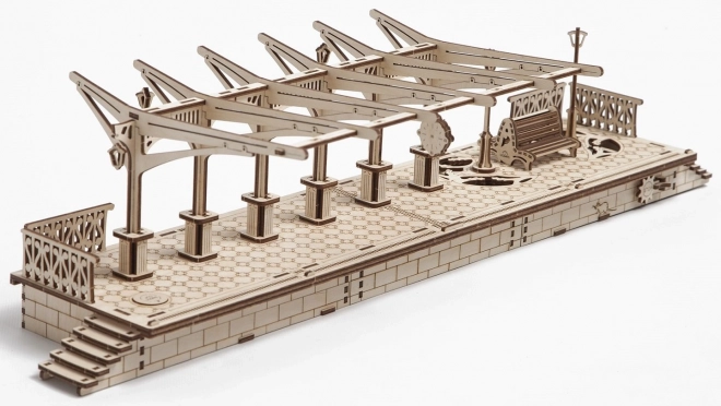 Ugears 3D sestavljanka - Železniška postaja 196 delov