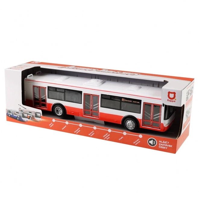 Avtobus, ki napoveduje postaje v češčini 28 cm
