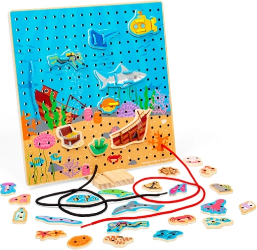Bigjigs Toys prepletkasta plošča – podvodni svet