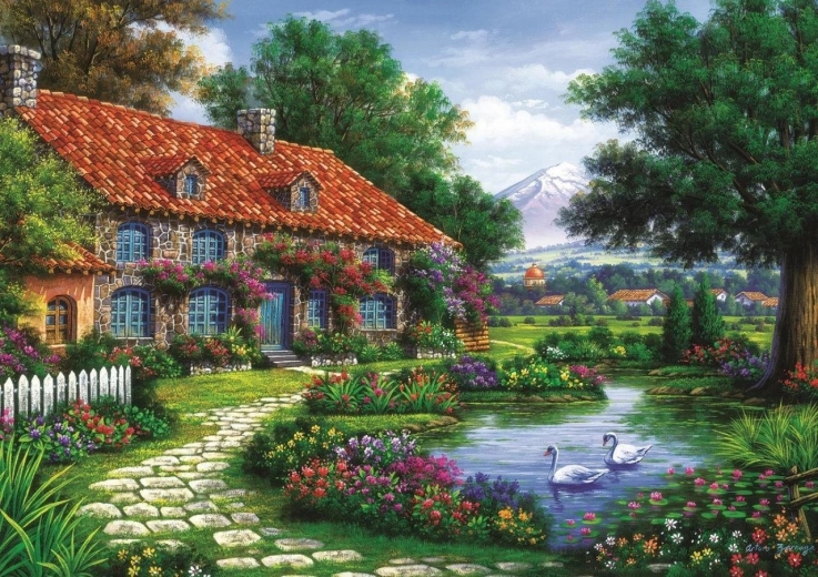 Sestavljanka Vrt z labodi 1500 koščkov ART PUZZLE