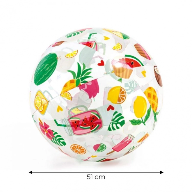 Napihljiva žoga z vzorci - 51 cm
