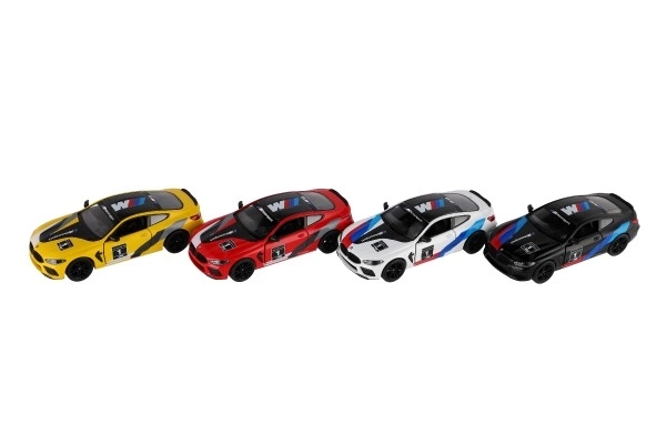 Avto Kinsmart BMW M8 Competition Coupé 1:38 kov/plast 12,5cm 4 barve na povratni pogon 12kom v škatli