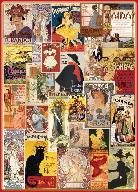 Sestavljanka Vintage plakati iz opere in gledališča 1000 kosov EUROGRAPHICS