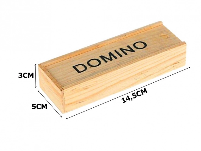 Leseni domino v škatli