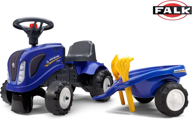 Poganjalec Baby New Holland T7 z prikolico in dodatki