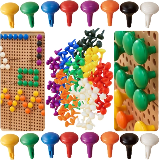 Masterkidz barvni jumbo zatiči za STEM table 128 kosov – 8 barv