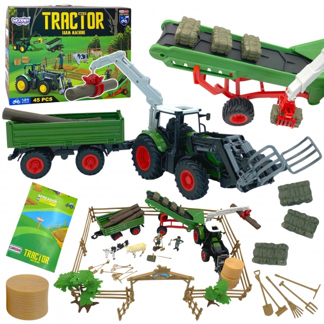 Komplet kmetijskih strojev traktor mini farma WOOPIE