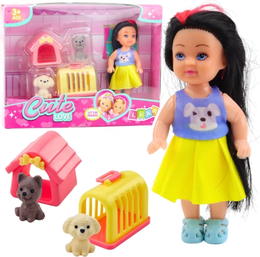 Komplet Mini Punčka z Oblekico Psi Utica Transporter