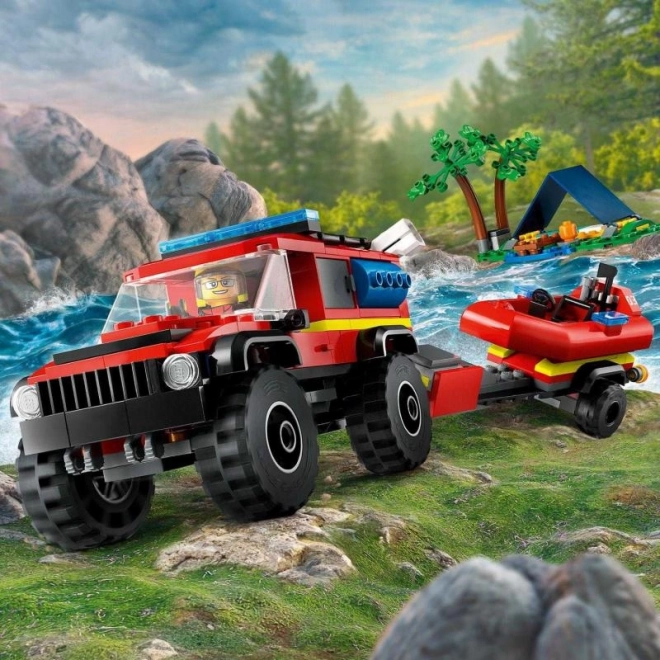 LEGO® City 60412 Gasilsko vozilo 4x4 in reševalni čoln
