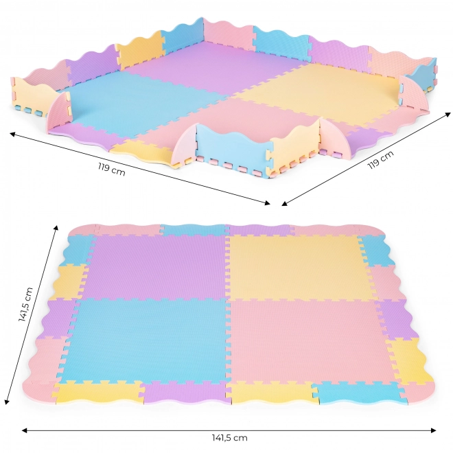 Pisano otroški penasti igralni prostor z ograjo 141,5x141,5 cm 24 kosov IPLAY