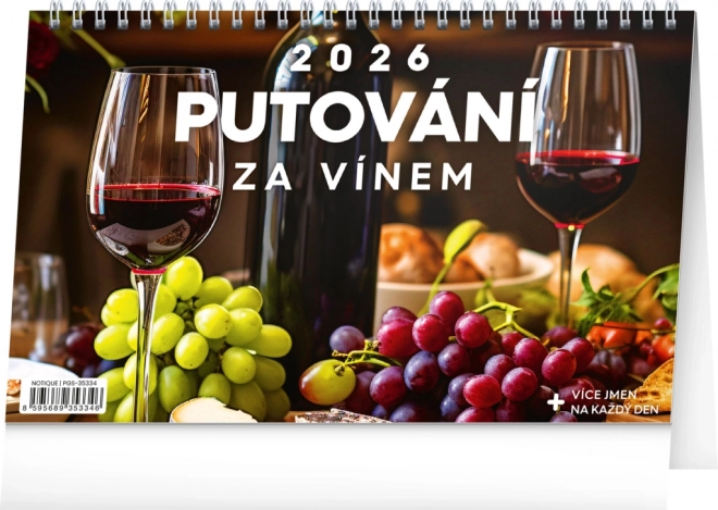 Namizni koledar Popotovanja za vinom 2026