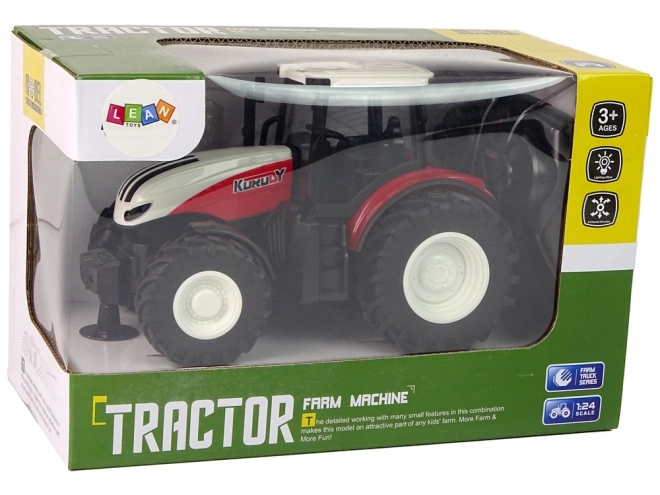 Daljinsko voden traktor 1:24 rdeče-bel Farma