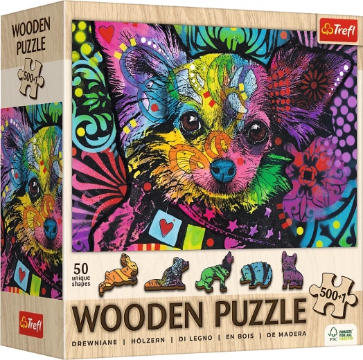 Lesene puzzle Pisani kužek