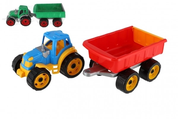 Traktor s prikolico plast 53cm brez pogona v mreži
