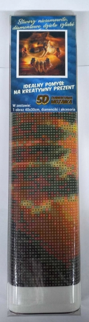 Risanje diamantov Lovilec sanj z volkovi 30x40 cm