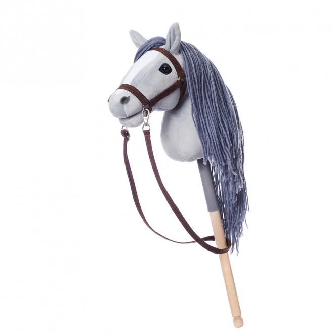 HOPPIHORSE konj na palici hobby horse velikost A4 siv
