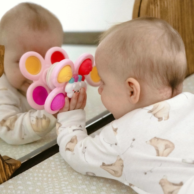 WOOPIE otroški kozmični vrtavk pop-it senzorična igrača roza, set 3 kosi
