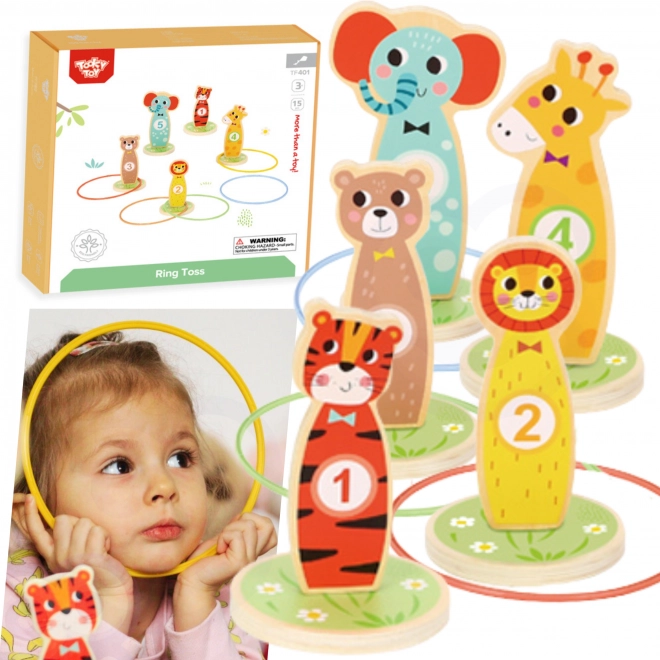 Lesena spretnostna igra Tooky Toy - met na cilj živali