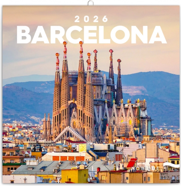 Stenski koledar Barcelona 2026, 30 x 30 cm