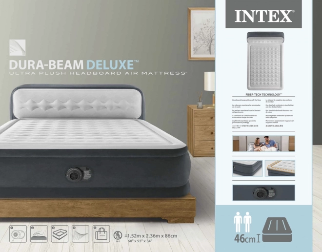 Napihljiva vzmetnica z vgrajeno črpalko Intex Deluxe