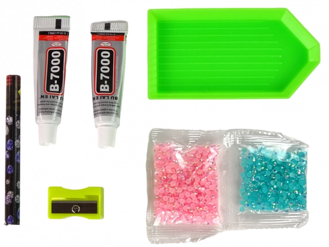 Kreativni set DIY roza diamantni jelenček 3D obesek s kristali