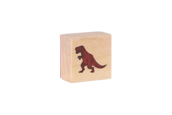 Leseni žigi 5+1 s blazinico dinozavri 3x3cm na kartonu