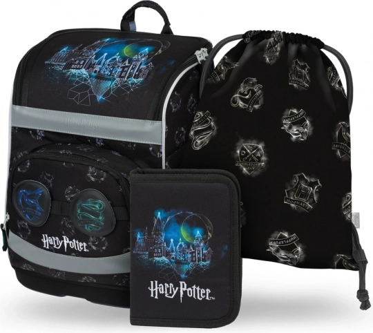 baagl šolski set 3 v 1 harry potter bradavice lumos – aktovka, peresnica in vrečka