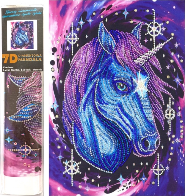 Diamantno slikanje 7D Zvezdni samorog 30 × 40 cm