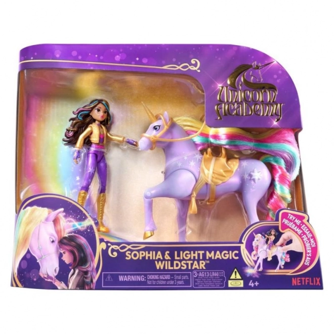 Svetlobni samorog in figura Sophia & Wildstar