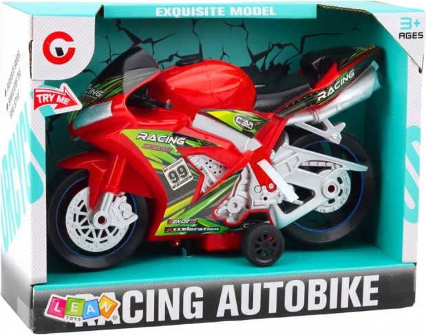 Tekmovalni motor za igrače z učinki svetlobe in zvoka rdeča