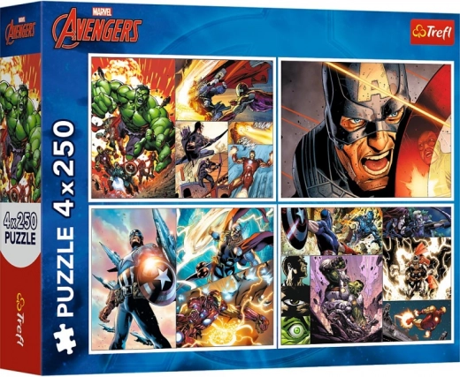 Sestavljanka 4×250 kosov MARVEL Avengers