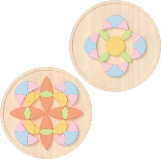 Pastelna mandala Montessori mozaika rože