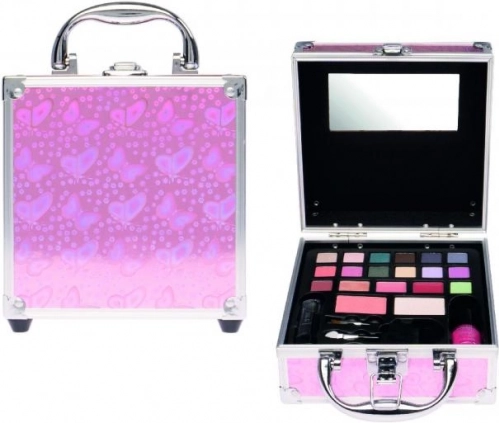 kozmetični kovček z metulji – majhen prenosni make-up set za dekleta