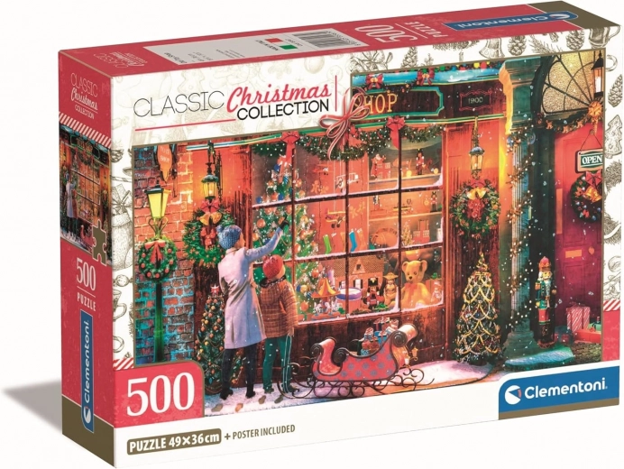 CLEMENTONI Puzzle Božična kolekcija: Stara božična trgovina 500 koščkov