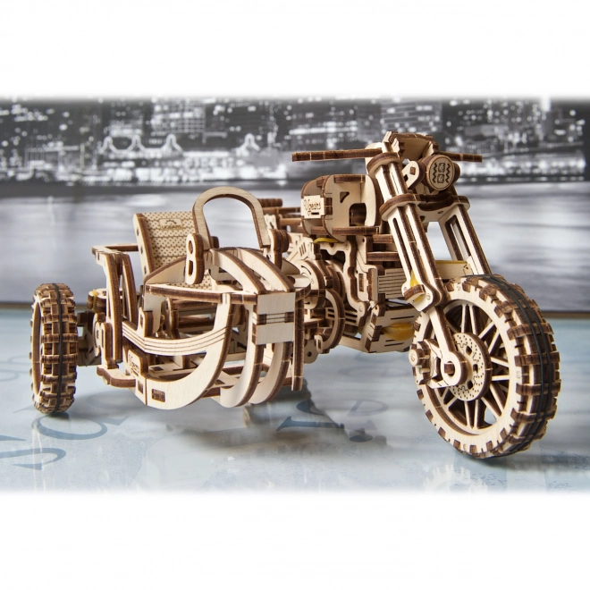 Ugears 3D puzzle Motocikel s prikolico 380 kosov