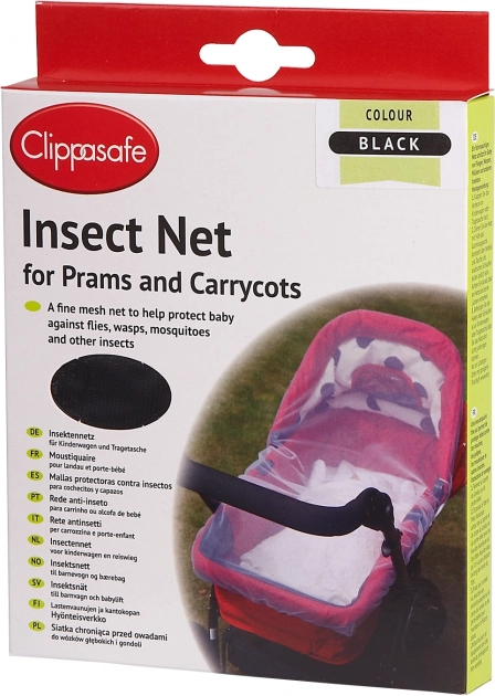 Mreža proti insektom za voziček, črna