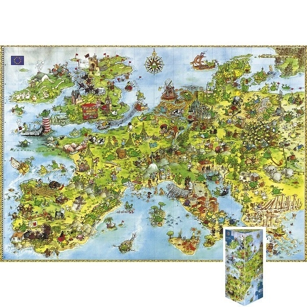 Sestavljanka Zmaji - Zemljevid Evrope, 4000 kosov