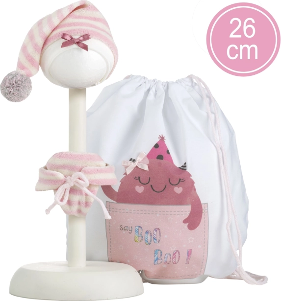 Oblačilo za dojenčkovo punčko New Born velikosti 26 cm z dodatki