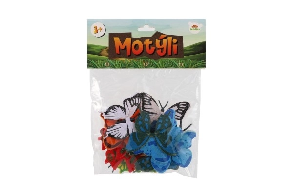 Metulji 12 kos plast 7-8cm v vrečki