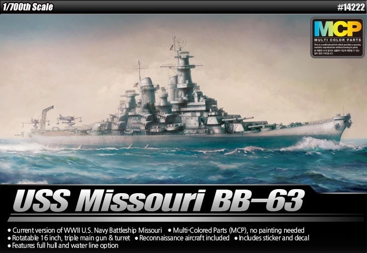USS Missouri BB-63 1/700 plastični model bojne ladje