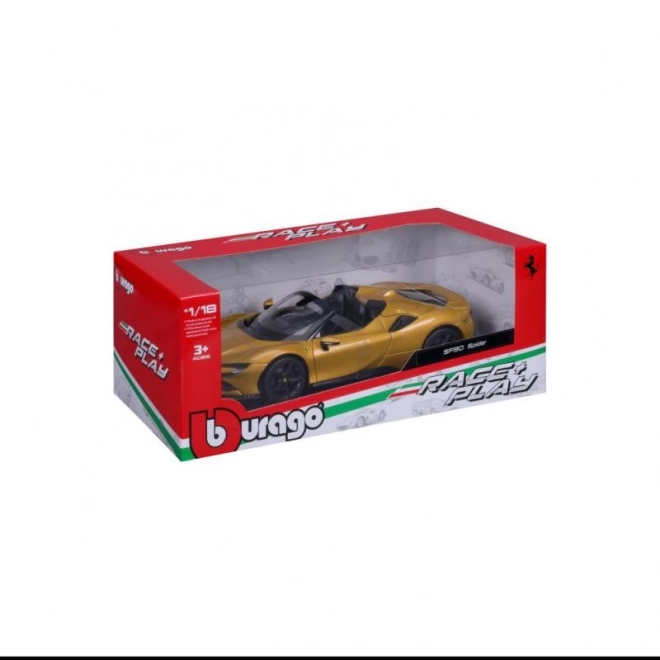 Bburago Ferrari SF90 Spider 1:18 - Rumena