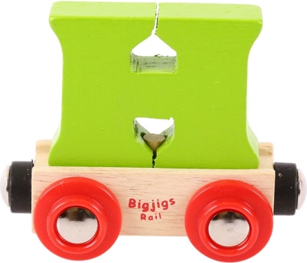 BIGJIGS RAIL vagonček za leseno vlakovno progo – črka H
