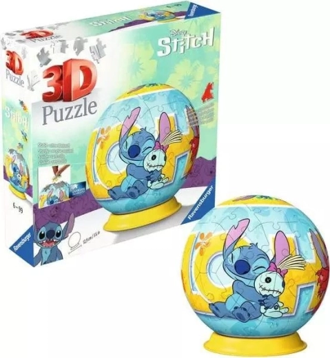 3D sestavljanka krogla DISNEY Stitch 72 koščkov na podstavku