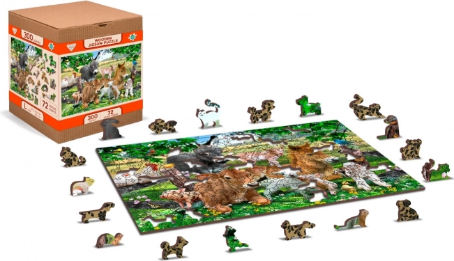 Lesene puzzle vrtec na kmetiji 2v1