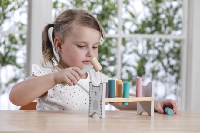 VIGA PolarB Lesena klopica s kladivcem – Montessori igrača