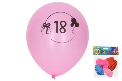 Balon napihljiv s številko 18 30 cm - komplet 5 kosov