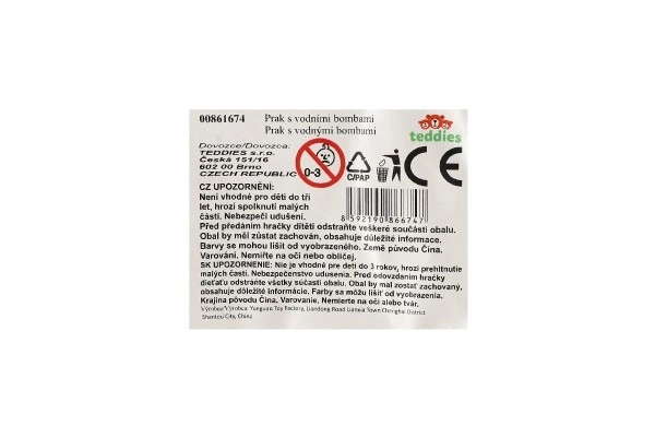Frača z vodnimi baloni/36 kos plast 14x19cm 2 barve v vrečki