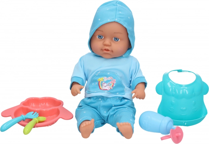 Mehka dojenčica z zvoki in dodatki 30 cm