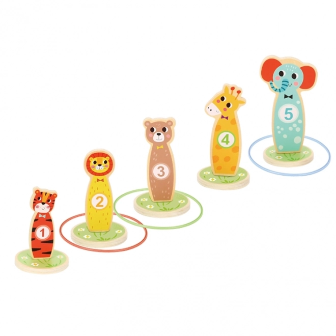 Lesena spretnostna igra Tooky Toy - met na cilj živali