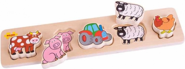 Bigjigs Baby lesene sestavljanke farma